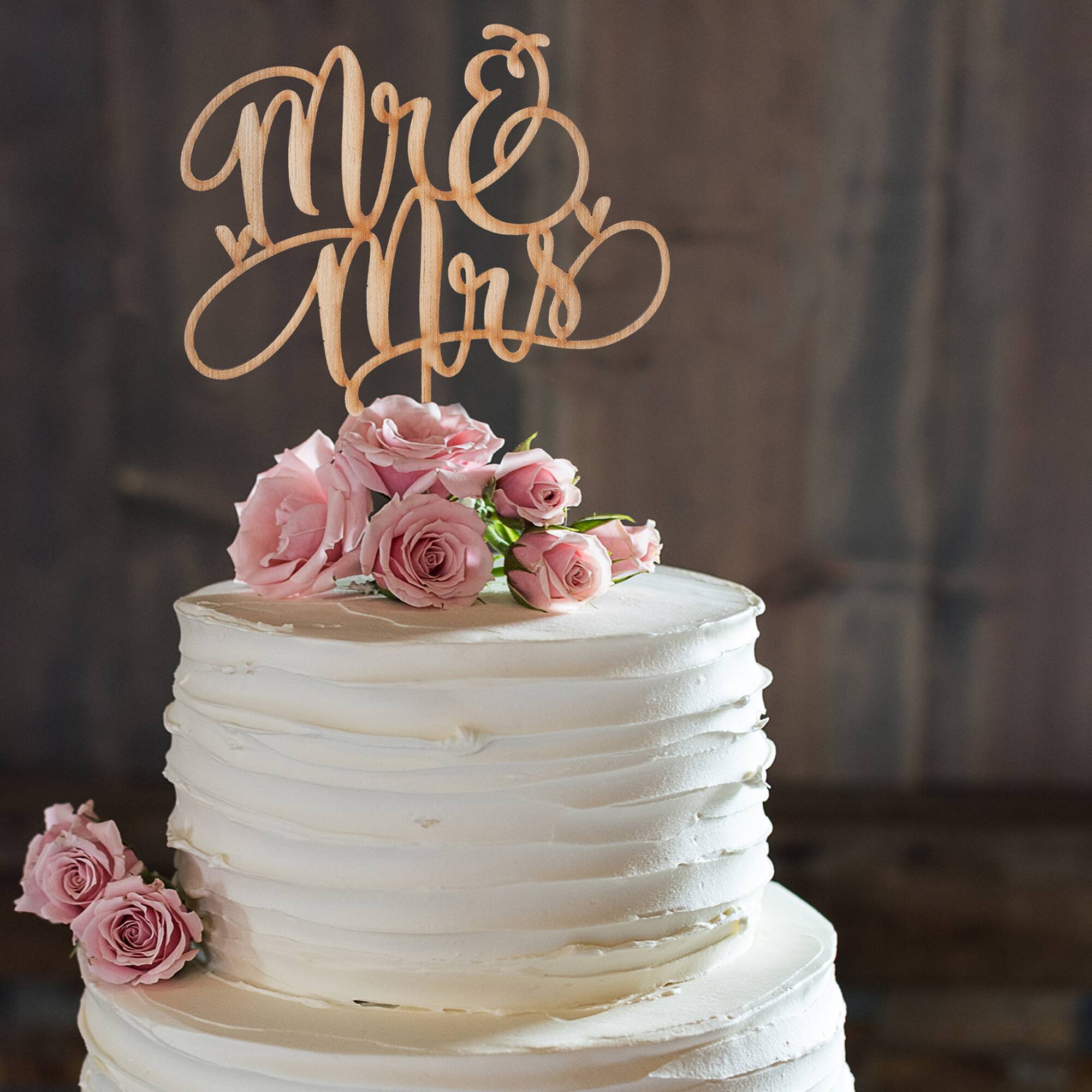 Hortense B. Hewitt Co. Mr & Mrs Wood Cake Pick